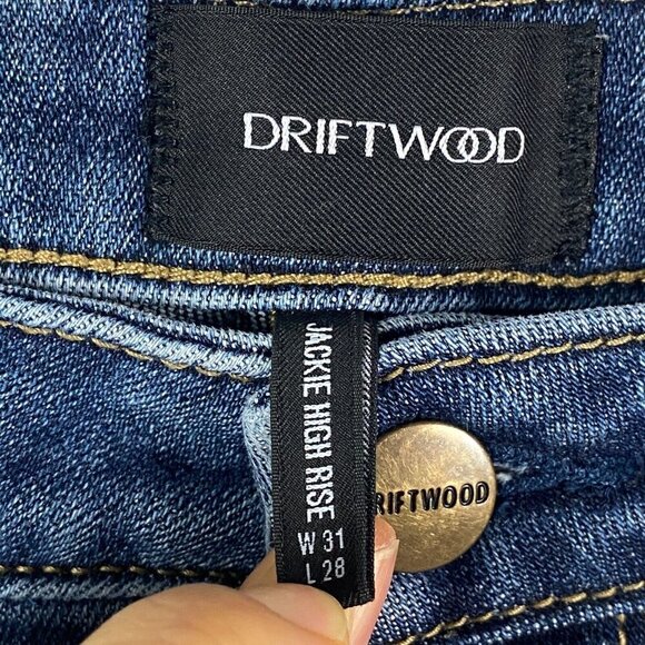 Driftwood Jackie Skinny Ankle Jeans Womens 31 Embroidered Aztec Side Stripe - Picture 4 of 10